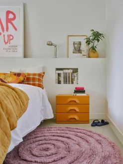 HKLIVING Nachttisch Ginger Orange mit Schubladen
