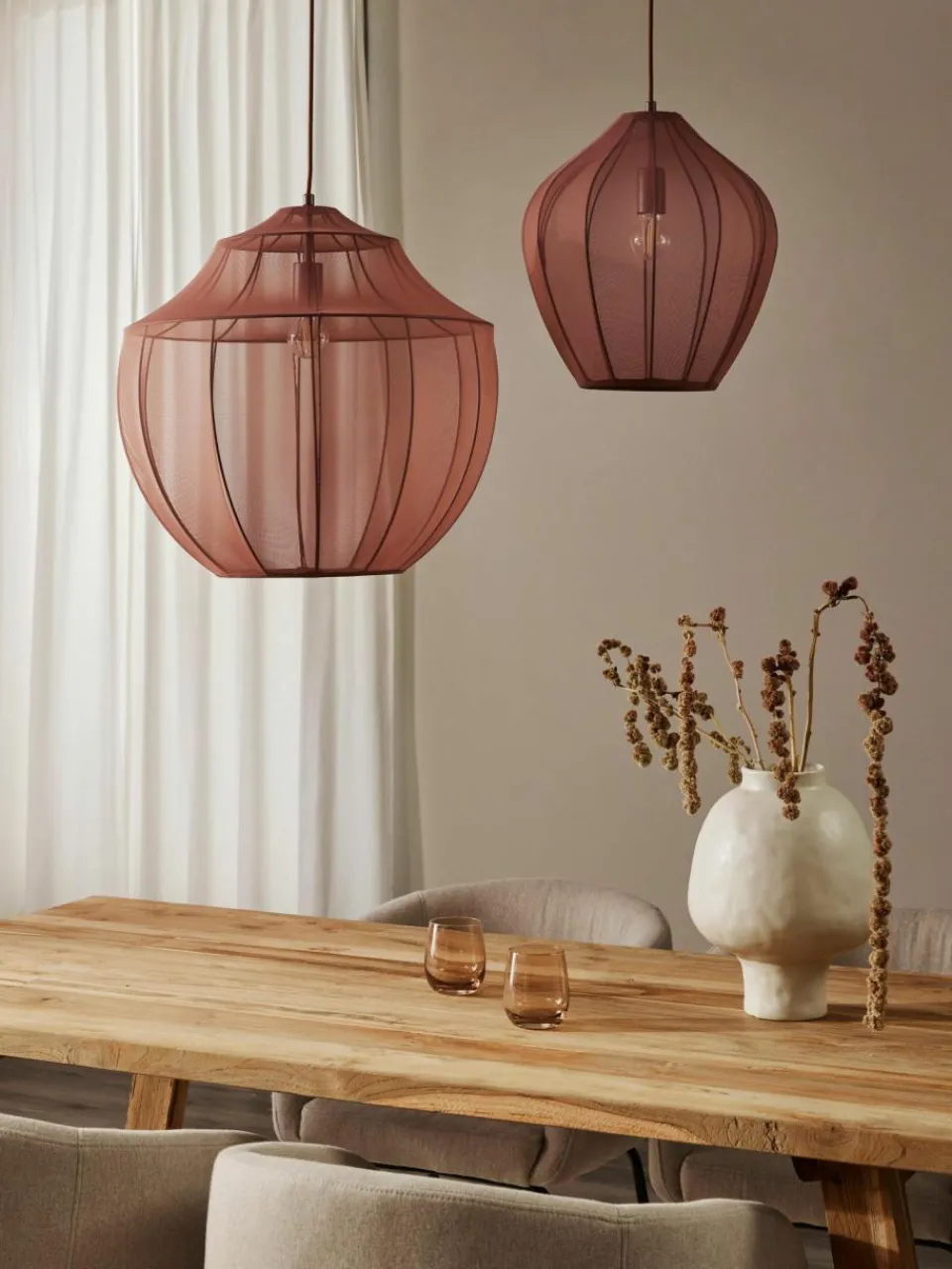 Westwing Collection Netzstoff-Pendelleuchte Beau