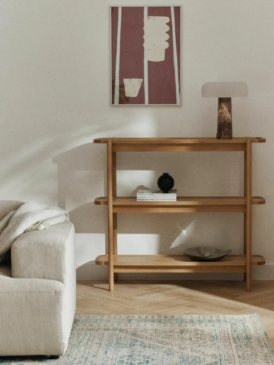 Westwing Collection Niedriges Holz-Regal Libby