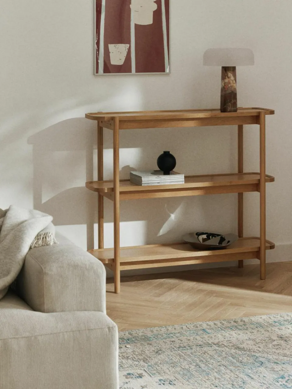 Westwing Collection Niedriges Holz-Regal Libby