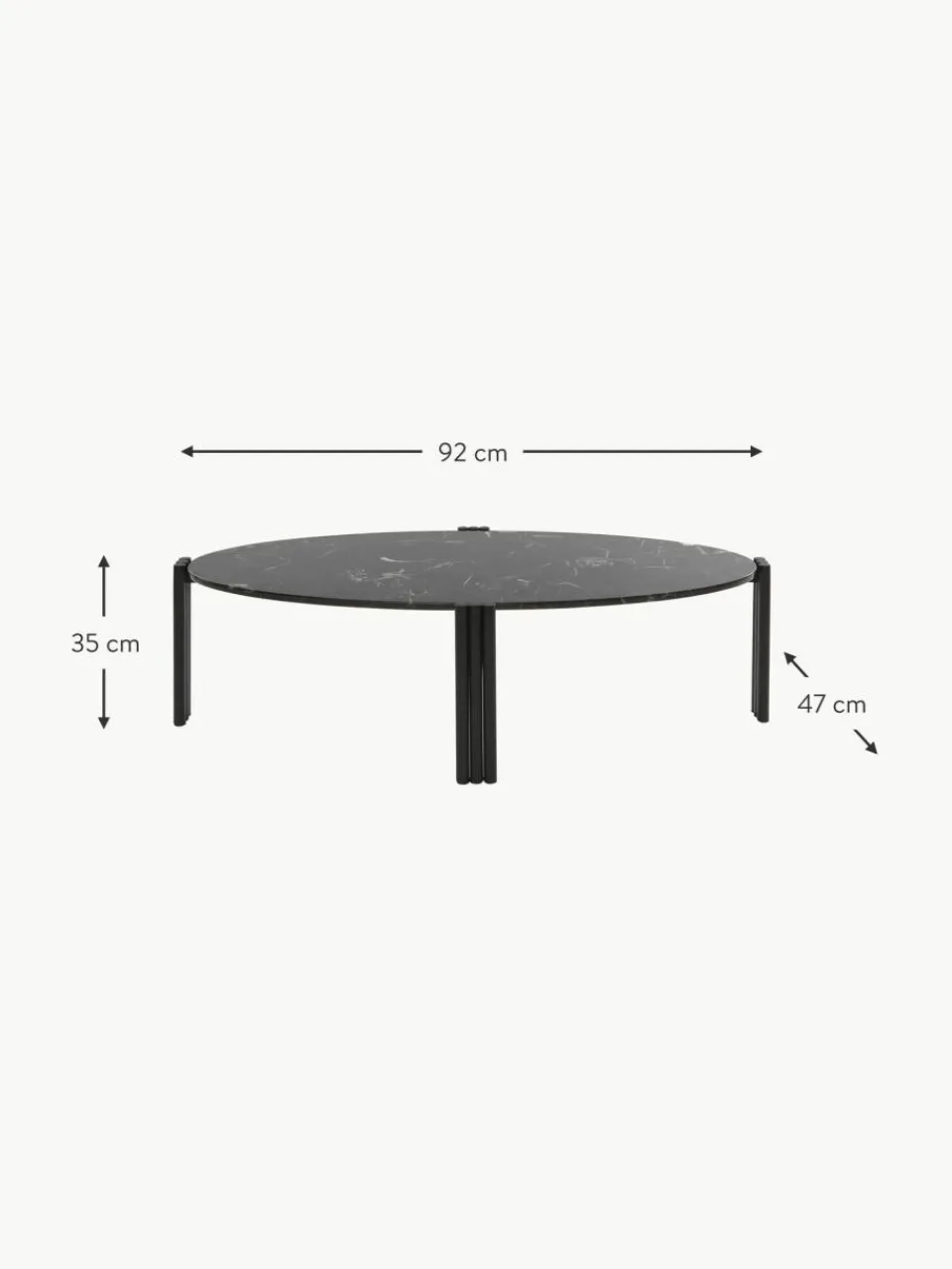 Aytm Ovaler Couchtisch Tribus aus Marmor