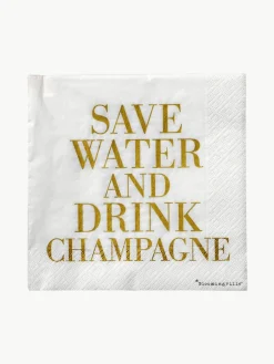 Bloomingville Papierservietten Save Water, 20 Stück