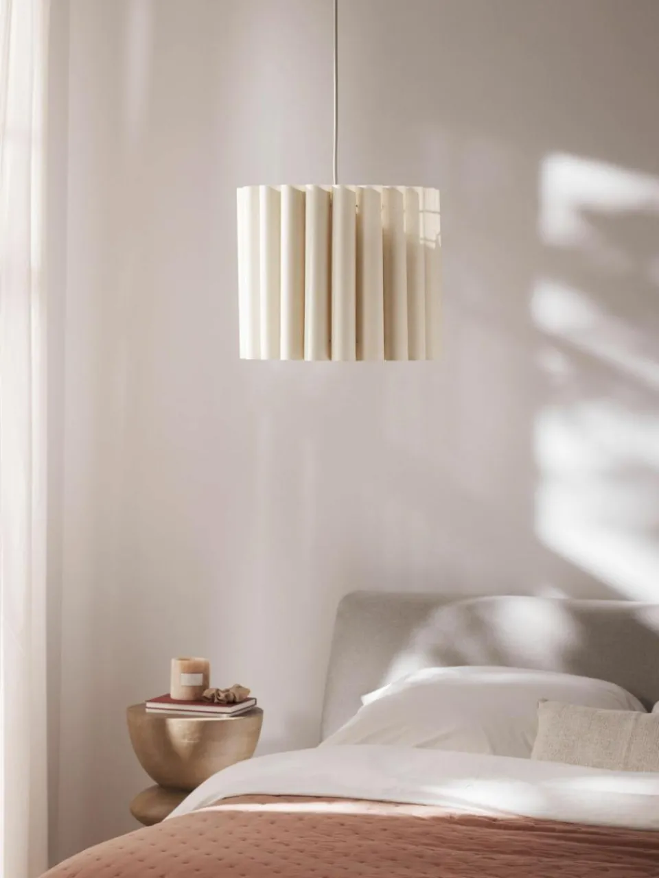 Westwing Collection Pendelleuchte Lucina aus Leinen