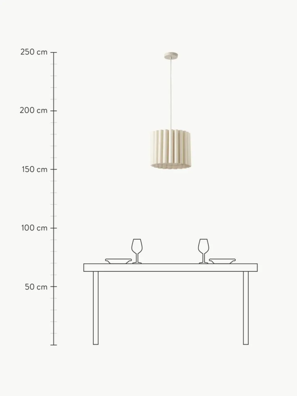 Westwing Collection Pendelleuchte Lucina aus Leinen