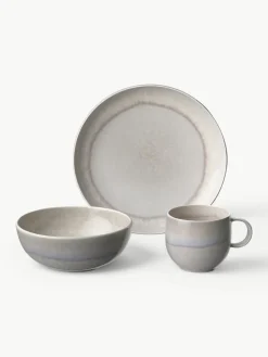 Villeroy & Boch Porzellan-Frühstücks-Set Perlemor Sand, 2 Personen (6-tlg.)