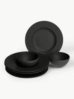 Villeroy & Boch Porzellan-Geschirr-Set Manufacture Rock, 2 Personen (6-tlg.)