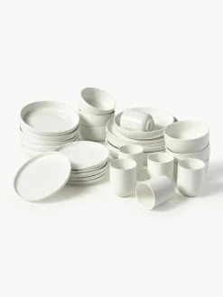 Westwing Collection Porzellan-Geschirr-Set Nessa, 6 Personen (30-tlg.)