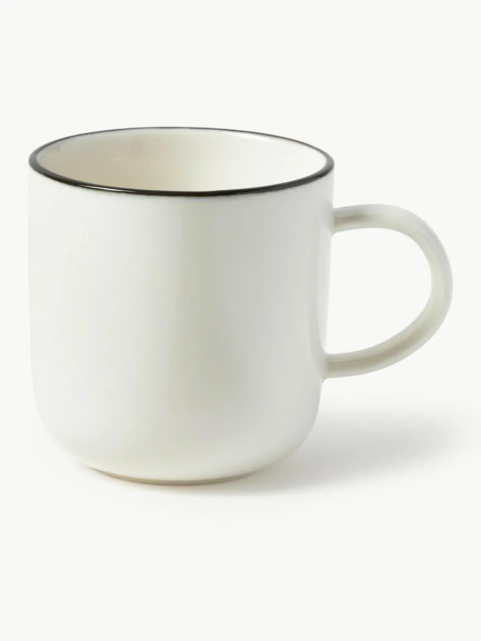 Westwing Collection Porzellan-Kaffeetassen Facile mit Untertassen, 2 Stück