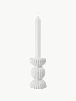 Lyngby Porcelaen Porzellan-Kerzenhalter Tura mit geriffelter Oberfläche