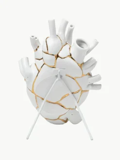 Seletti Porzellan-Vase Love in Bloom mit Gold-Dekor, H 25 cm