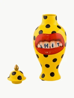 Seletti Porzellan-Vase Toiletpaper mit Deckel, H 47 cm