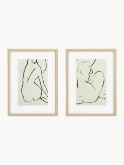 Bizzotto Poster Refined mit Holz-Rahmen, 2er-Set