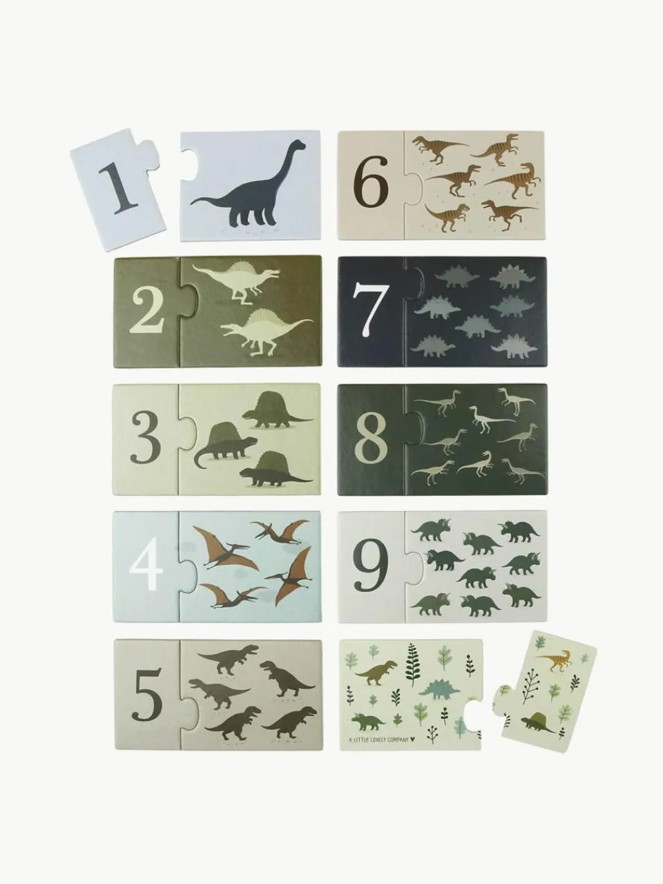 Kinder A Little Lovely Company Puzzle Dinosaurs zum Zahlen lernen