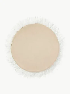 Westwing Collection Runde Kunstfell-Sitzauflage Morten, gelockt