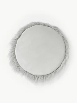 Westwing Collection Runde Kunstfell-Sitzauflage Morten, gelockt