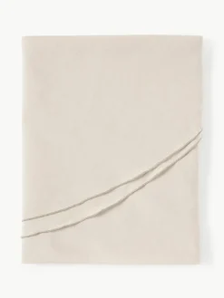 Westwing Collection Runde Leinen-Tischdecke Kennedy mit Umkettelung