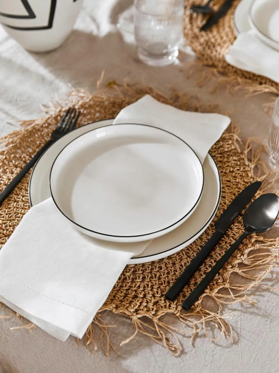 Cote Table Runde Tischsets Tressine aus Papierfasern, 6 Stück