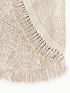 Westwing Collection Runder Baumwollteppich Daya mit Fransen, handgetuftet