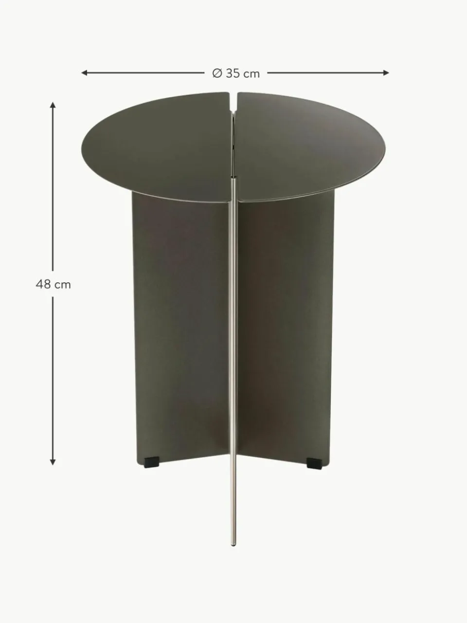 Blomus Runder Beistelltisch Oru mit Antik-Finish