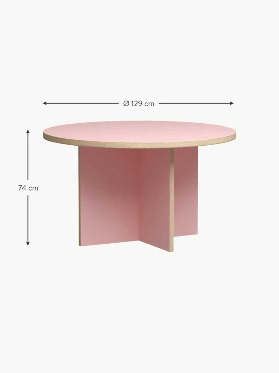 HKLIVING Runder Esstisch Cirkel, Ø 129 cm
