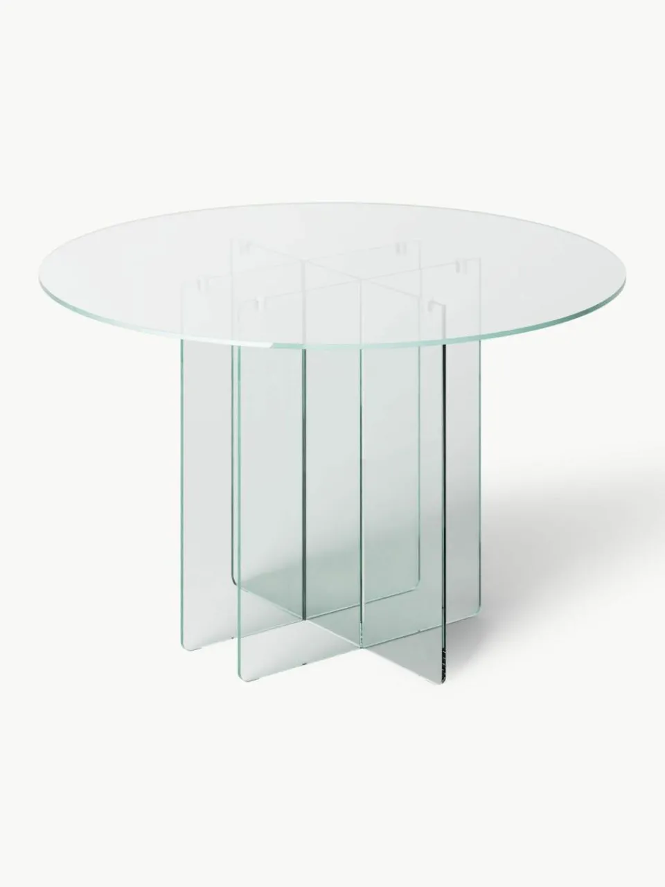 Westwing Collection Runder Glas-Esstisch Anouk, Ø 120 cm