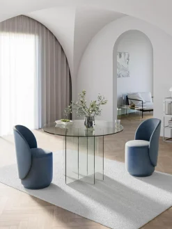 Westwing Collection Runder Glas-Esstisch Anouk, Ø 120 cm