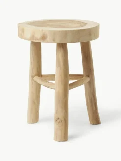 Westwing Collection Runder Hocker Beachside aus Mungurholz