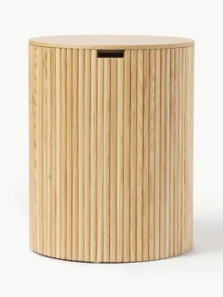 Westwing Collection Runder Holz-Beistelltisch Nele mit Stauraum