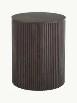 Westwing Collection Runder Holz-Beistelltisch Nele mit Stauraum