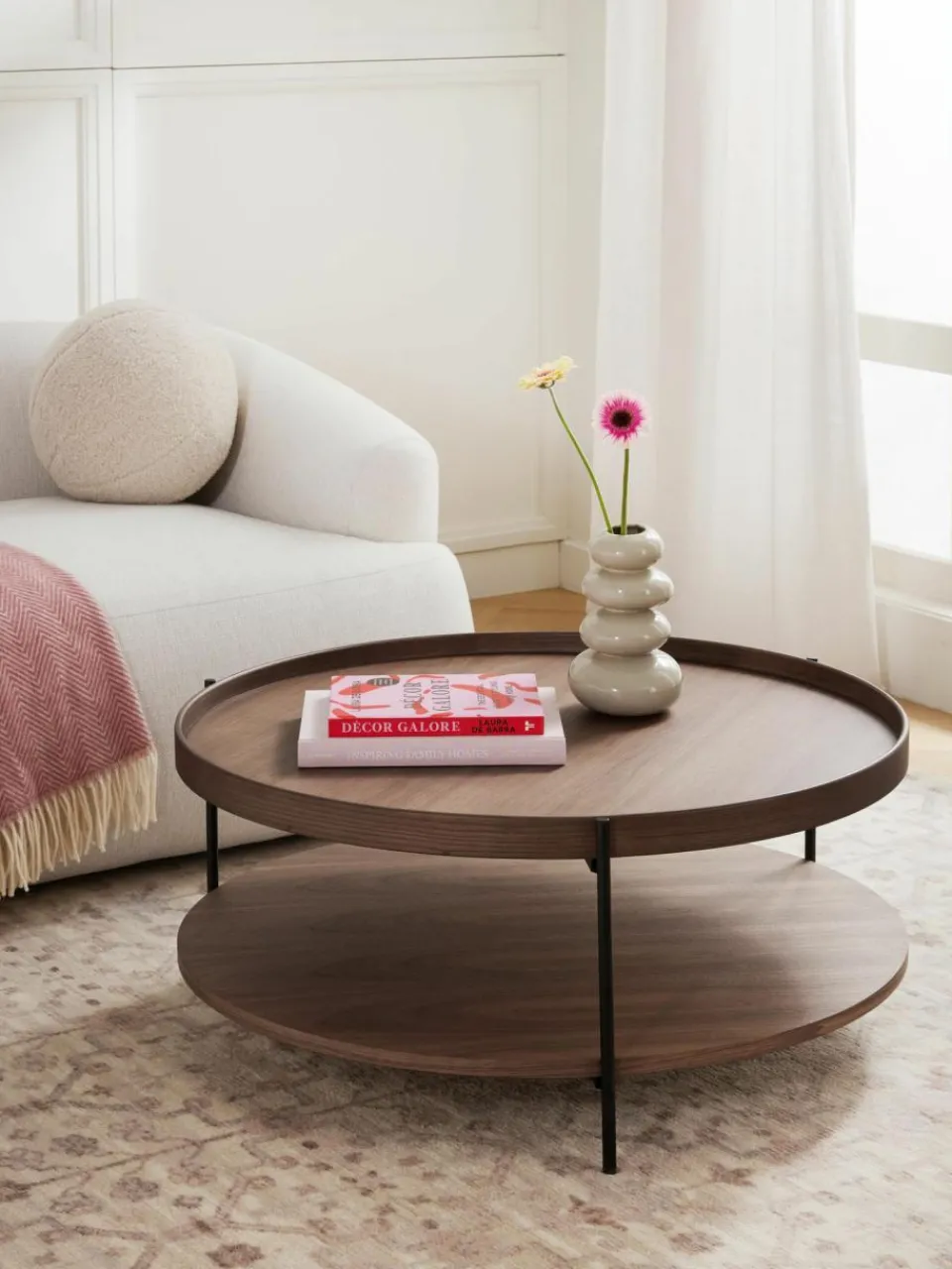 Westwing Collection Runder Holz-Couchtisch Renee