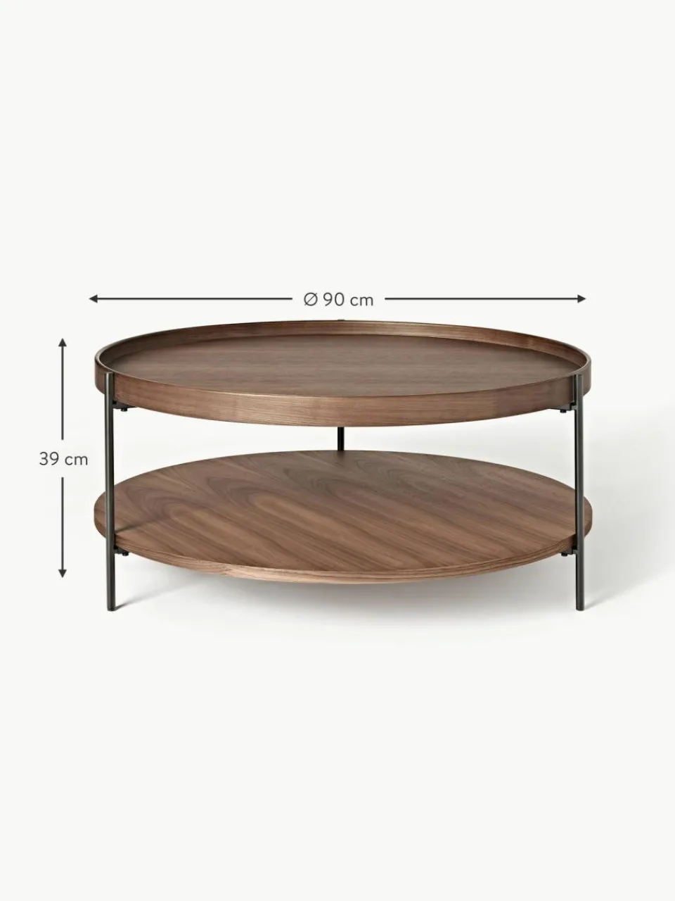 Westwing Collection Runder Holz-Couchtisch Renee