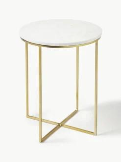 Westwing Collection Runder Marmor-Beistelltisch Alys