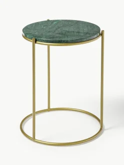 Westwing Collection Runder Marmor-Beistelltisch Ella