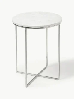 Westwing Collection Runder Marmor-Beistelltisch Alys