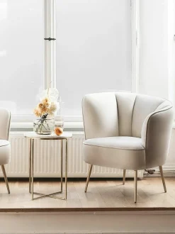 Westwing Collection Runder Marmor-Beistelltisch Alys