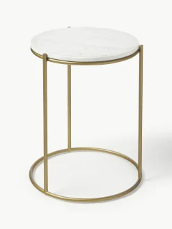 Westwing Collection Runder Marmor-Beistelltisch Ella