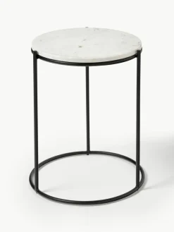 Westwing Collection Runder Marmor-Beistelltisch Ella