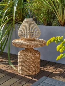 Bloomingville Runder Rattan-Beistelltisch Camo