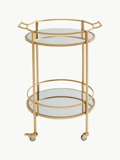 Kare Design Runder Servierwagen Emilia mit Spiegelglasplatten