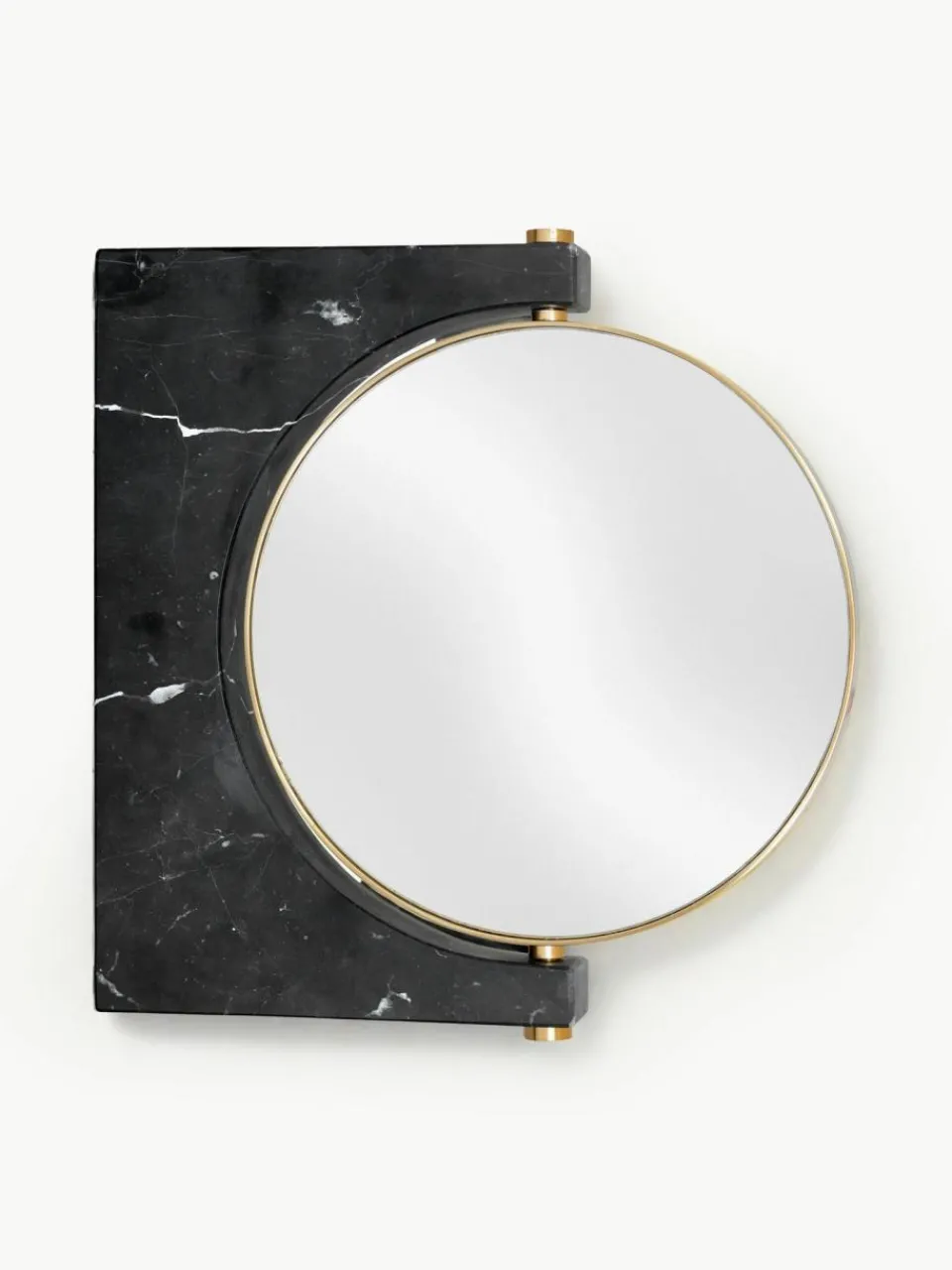 Audo Copenhagen Runder Wand-Kosmetikspiegel Pepe aus Marmor
