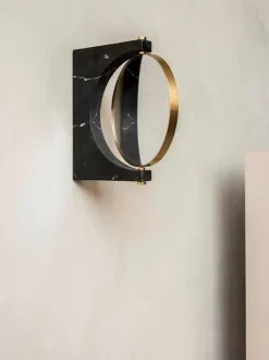 Audo Copenhagen Runder Wand-Kosmetikspiegel Pepe aus Marmor