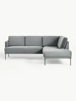 Westwing Collection Samt-Ecksofa Fluente
