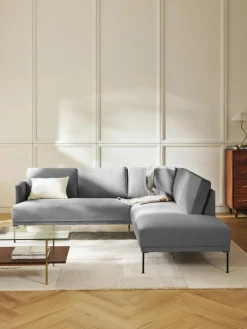 Westwing Collection Samt-Ecksofa Fluente