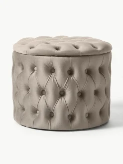 Westwing Collection Samt-Hocker Chiara mit Stauraum