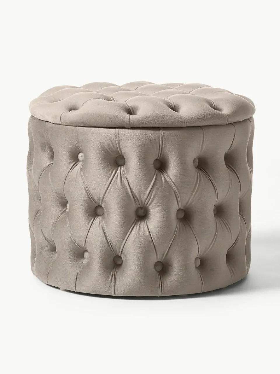 Westwing Collection Samt-Hocker Chiara mit Stauraum