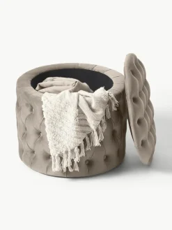 Westwing Collection Samt-Hocker Chiara mit Stauraum