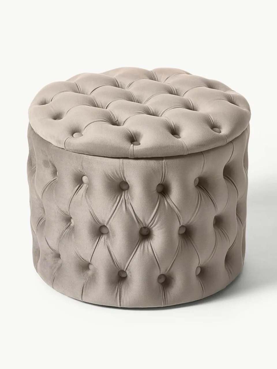 Westwing Collection Samt-Hocker Chiara mit Stauraum