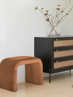 Westwing Collection Samt-Hocker Penelope