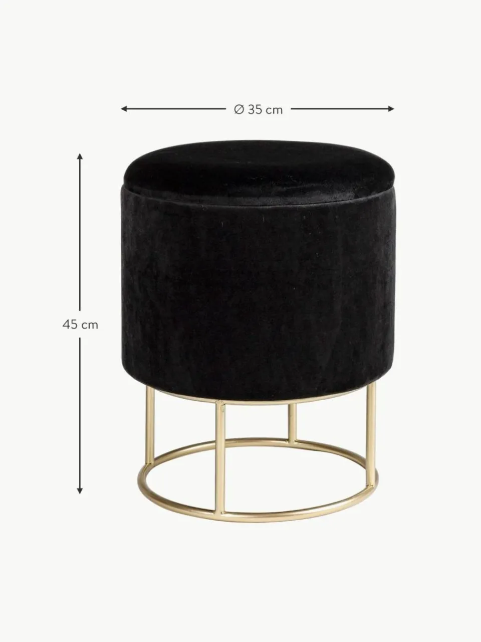 Bizzotto Samt-Hocker Polina mit Stauraum