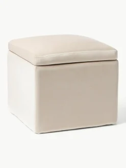 Westwing Collection Samt-Hocker Winou mit Stauraum